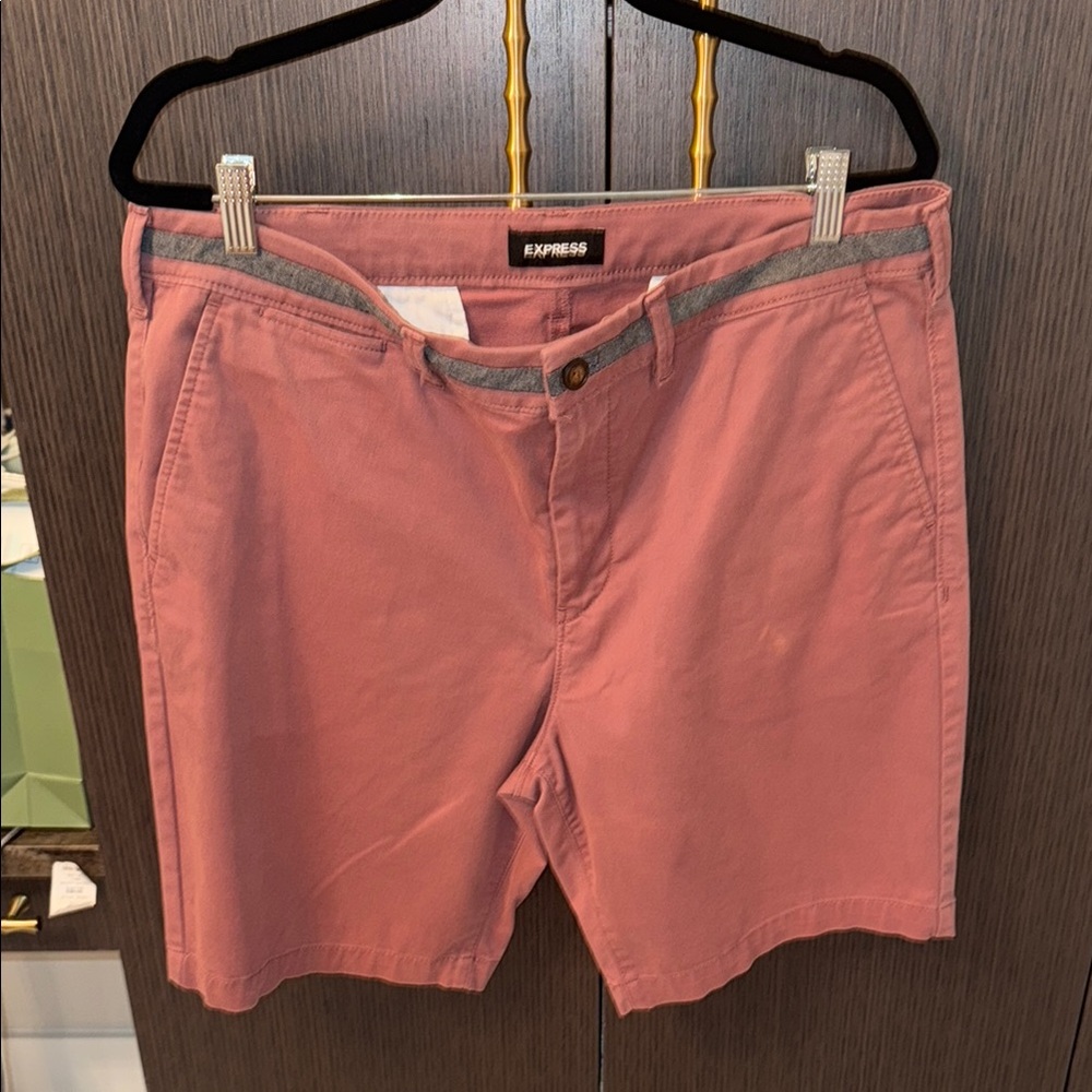 Express Pink Flat Front Shorts Casual Wear